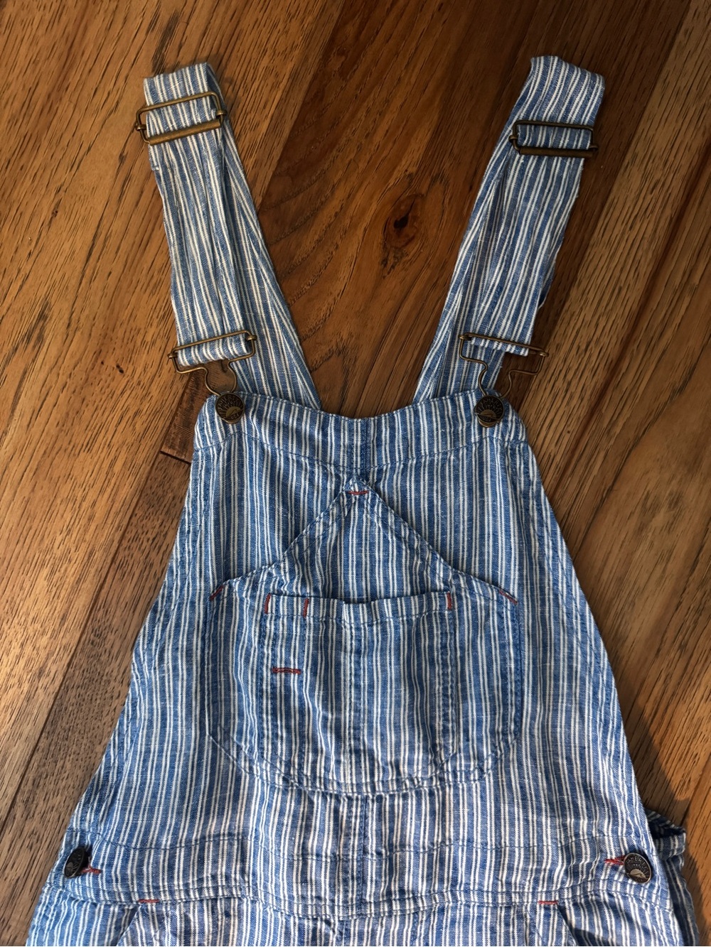 Faherty Blue and White Striped Women's Overalls